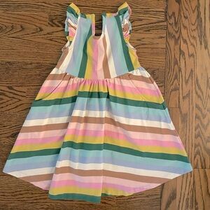 Toddler girls spring striped dress with pockets